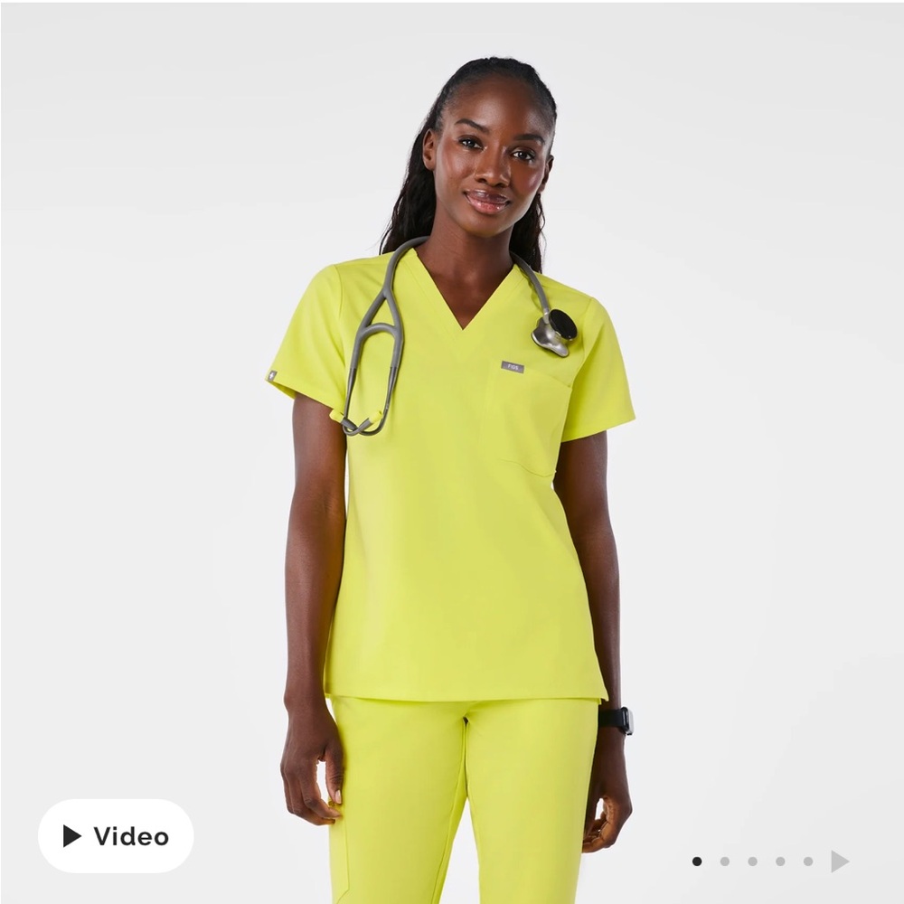 Figs Women's Short Sleeve Tee - Neon Yellow